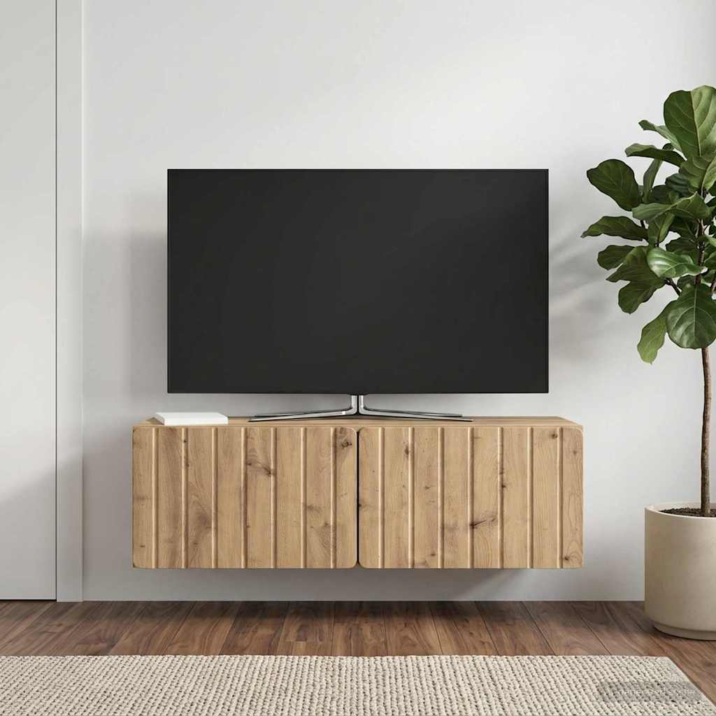 Wandbeugel TV-kast Artisanaal eiken 98 x 31 x 30 cm is nu te koop bij PeponiXL, paradijselijk wonen!