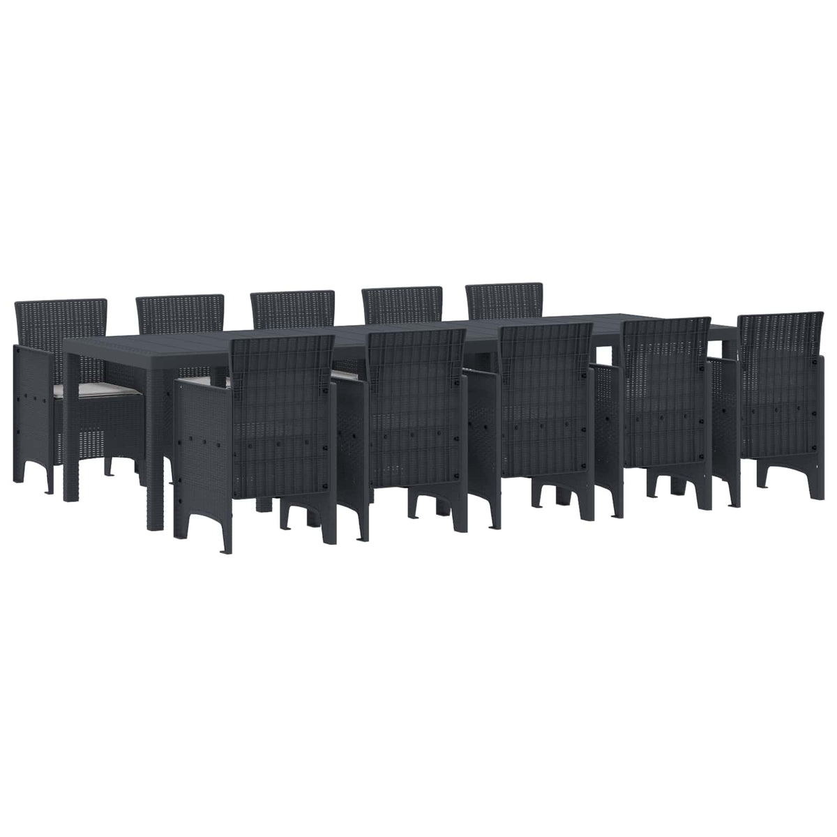 Tuin Eetset 11 pcs Antraciet en Lichtgrijs is nu te koop bij PeponiXL, paradijselijk wonen!