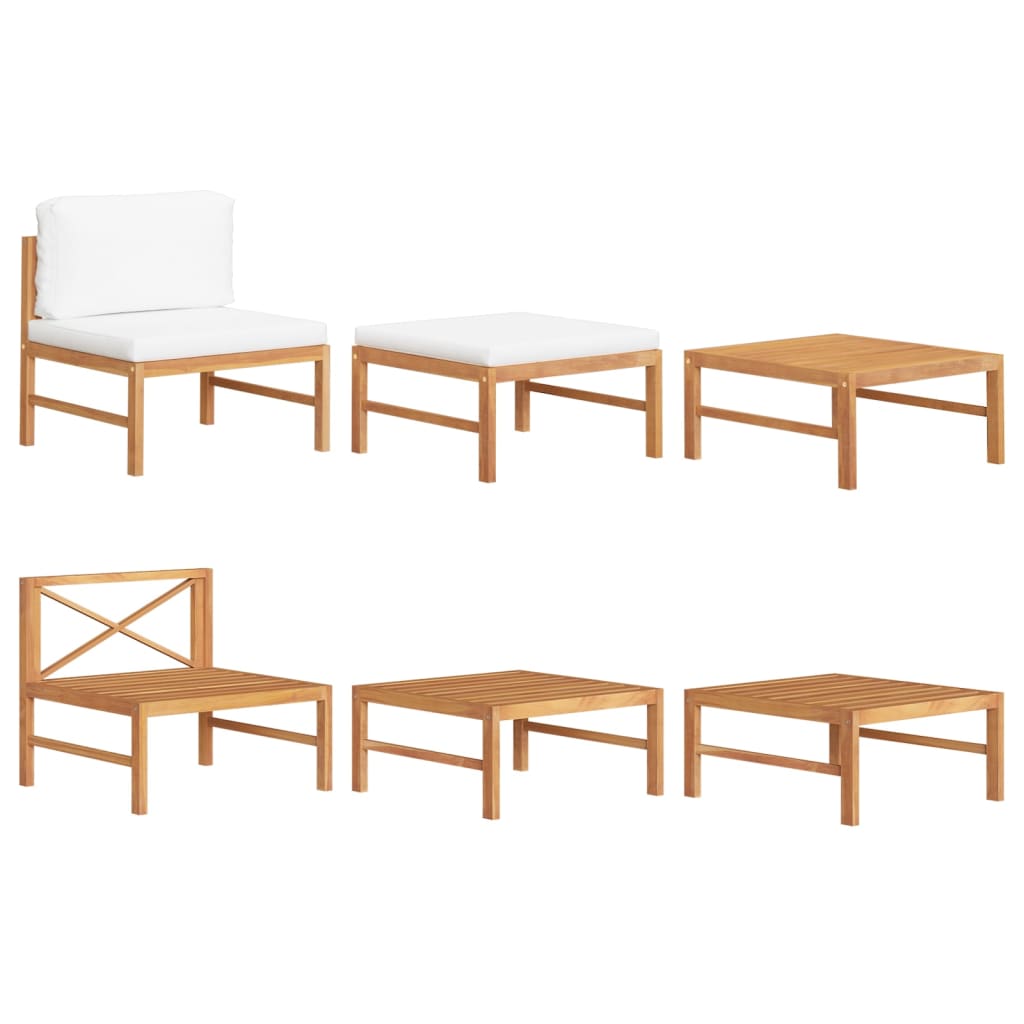 3-delige Loungeset met crèmekleurige kussens teakhout is nu te koop bij PeponiXL, paradijselijk wonen!