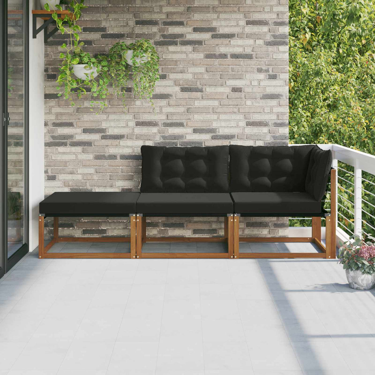 Tuin Sectiesofa Eenheden met kussen 3 Stuk Naturel is nu te koop bij PeponiXL, paradijselijk wonen!