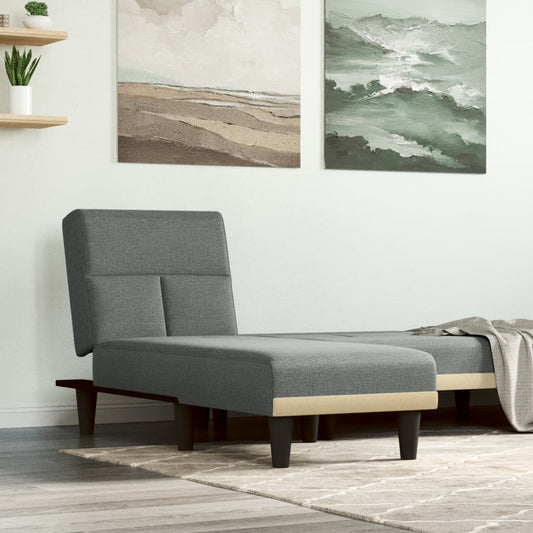 Chaise longue stof donkergrijs is nu te koop bij PeponiXL, paradijselijk wonen!