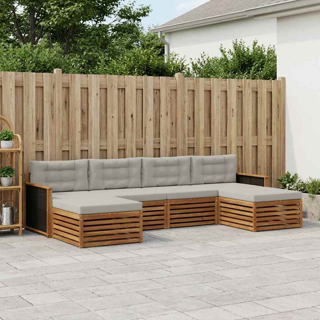 Sofa-Sets met kussen 6 pcs Massief Acaciahout is nu te koop bij PeponiXL, paradijselijk wonen!