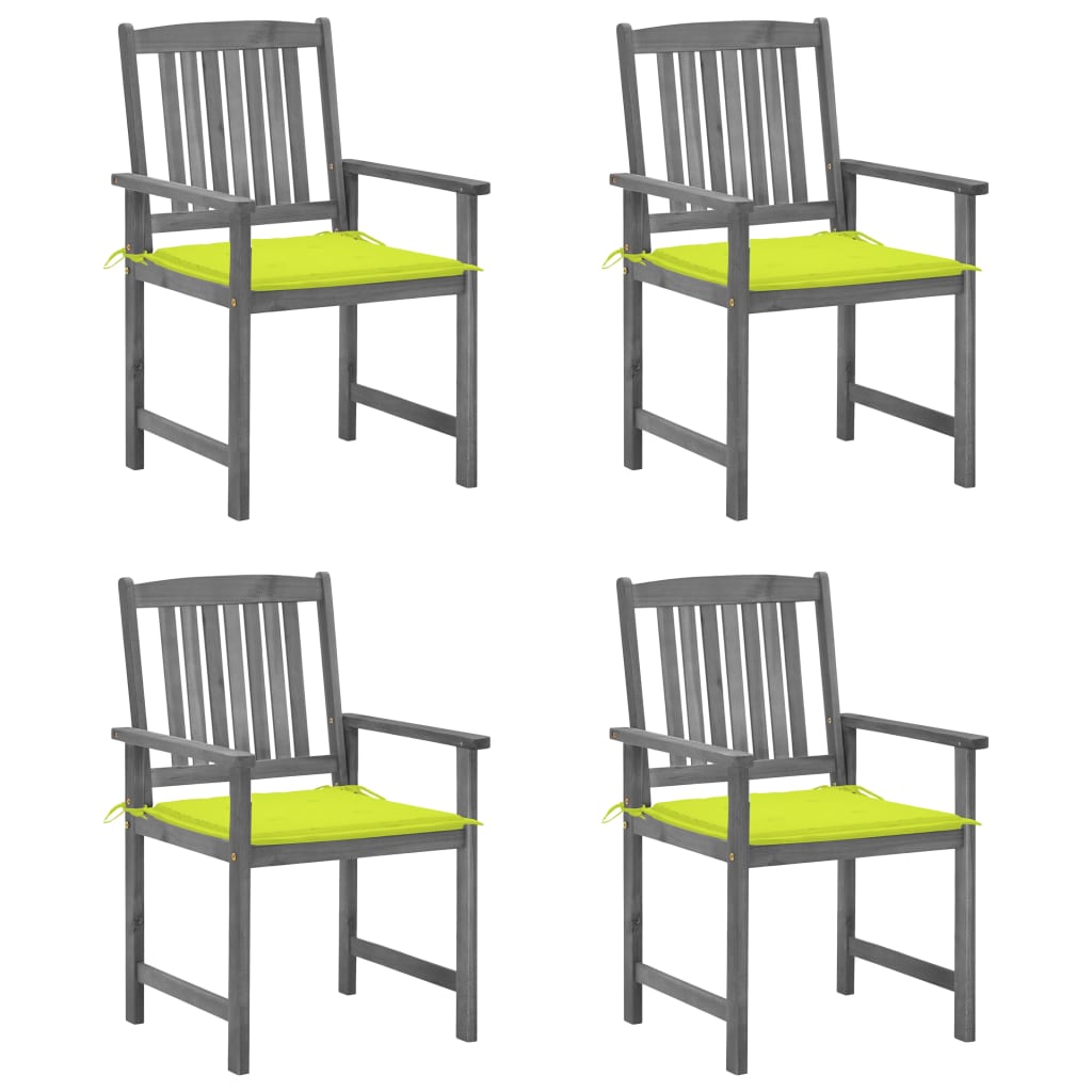 Tuinstoelen 4 st met kussens massief acaciahout grijs is nu te koop bij PeponiXL, paradijselijk wonen!