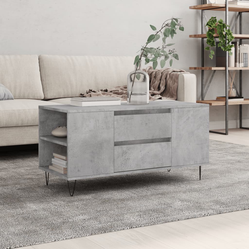 Salontafel 102x44,5x50 cm bewerkt hout betongrijs is nu te koop bij PeponiXL, paradijselijk wonen!