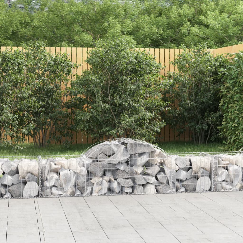 Schanskorven 5 st gewelfd 200x50x40/60 cm gegalvaniseerd ijzer is nu te koop bij PeponiXL, paradijselijk wonen!