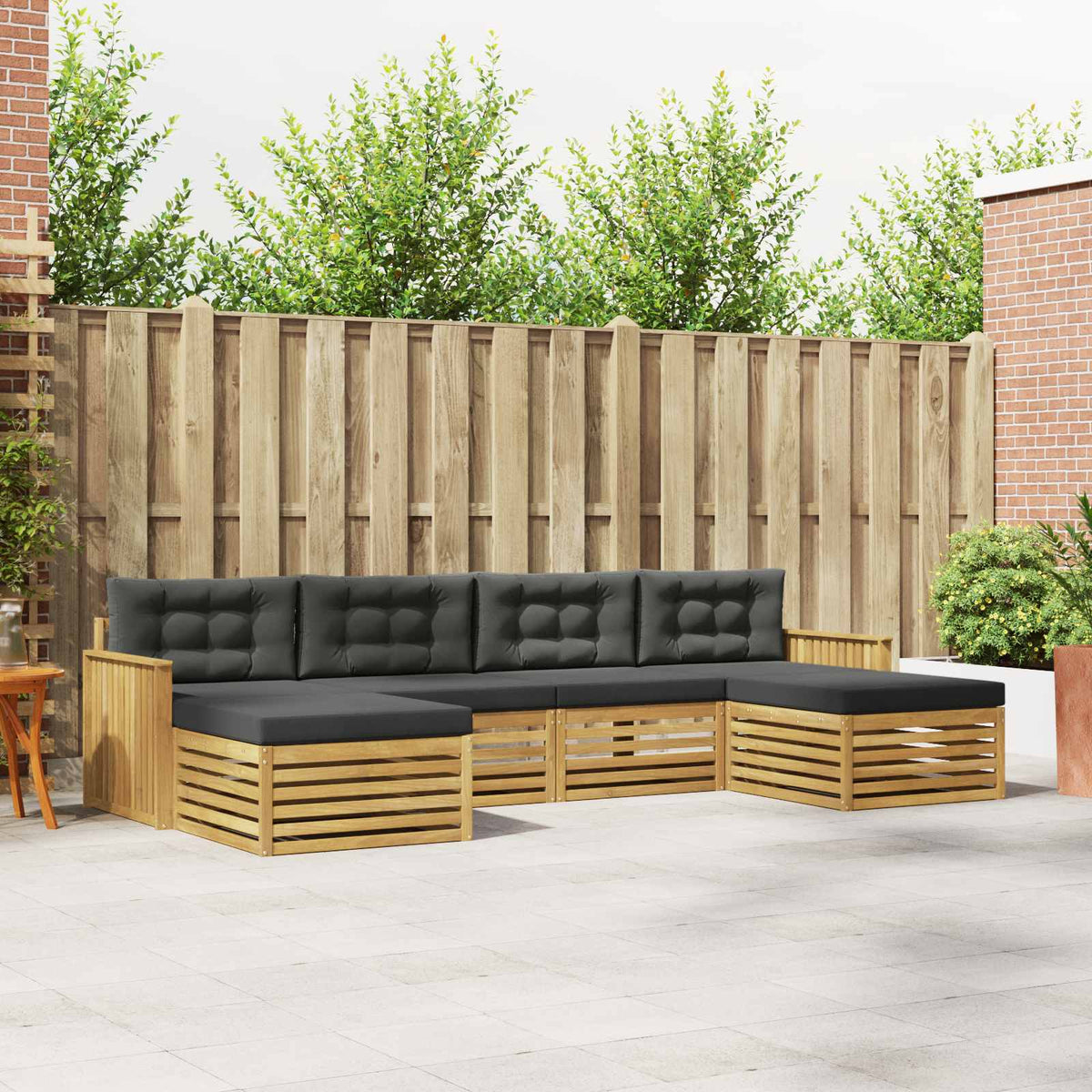 Buiten bankenset 6 pcs Wit en antracietkleurig is nu te koop bij PeponiXL, paradijselijk wonen!