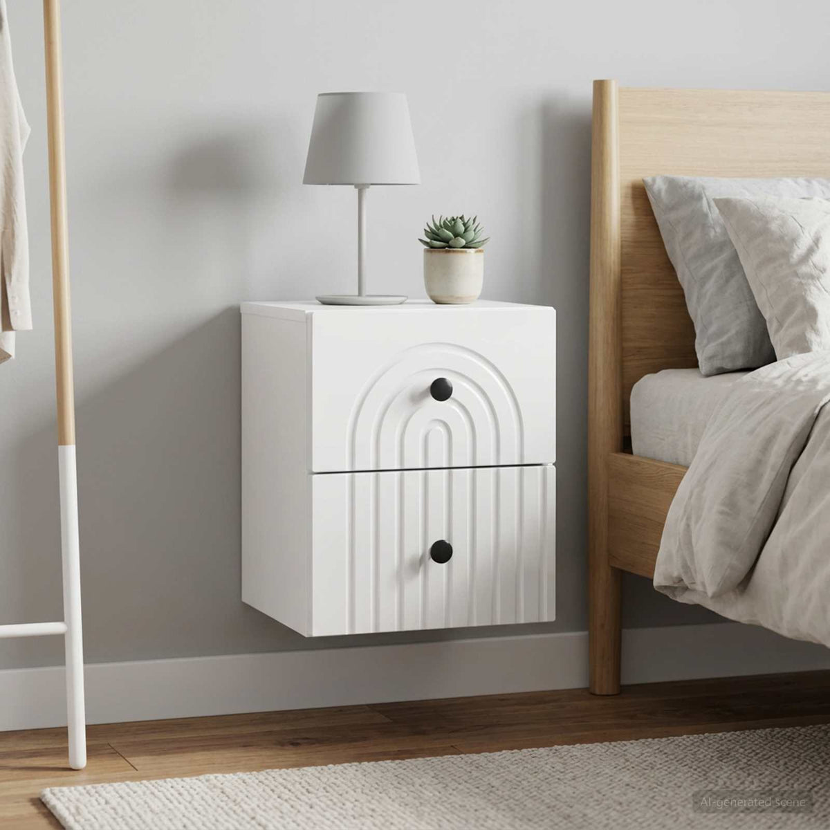 Wandbeugel Bedkast 2 pcs Hoogglans Wit 33 x 34,5 x 40 cm is nu te koop bij PeponiXL, paradijselijk wonen!