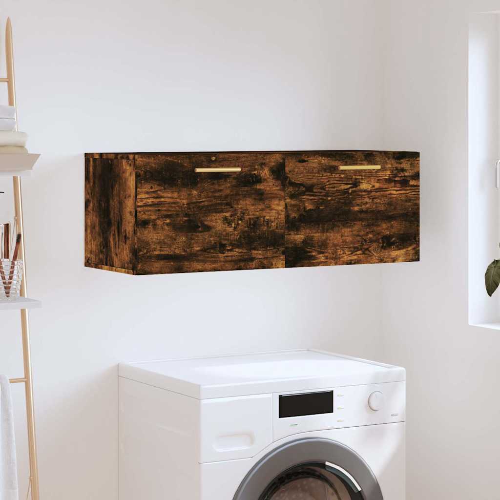 Wandkast 100x36,5x35 cm bewerkt hout gerookt eikenkleurig is nu te koop bij PeponiXL, paradijselijk wonen!
