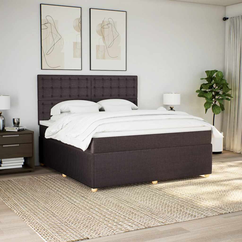 Boxspring met matras stof donkerbruin 180x200 cm is nu te koop bij PeponiXL, paradijselijk wonen!