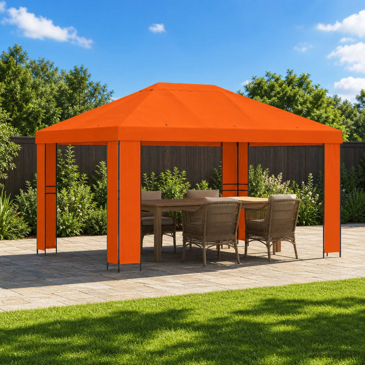 Prieel 4 × 3 m Oranje Polyester en staal 190 is nu te koop bij PeponiXL, paradijselijk wonen!