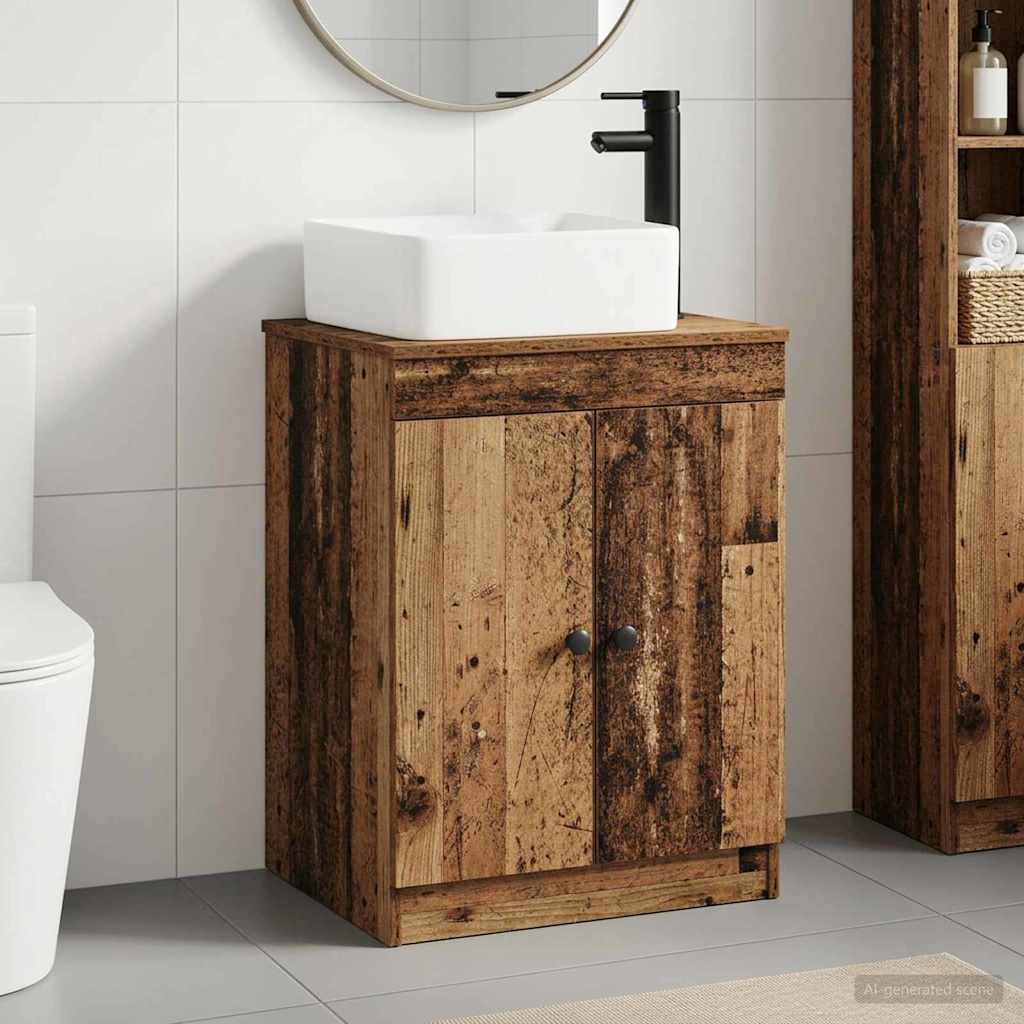 Badkamermeubelset Oud hout Bewerkt hout is nu te koop bij PeponiXL, paradijselijk wonen!