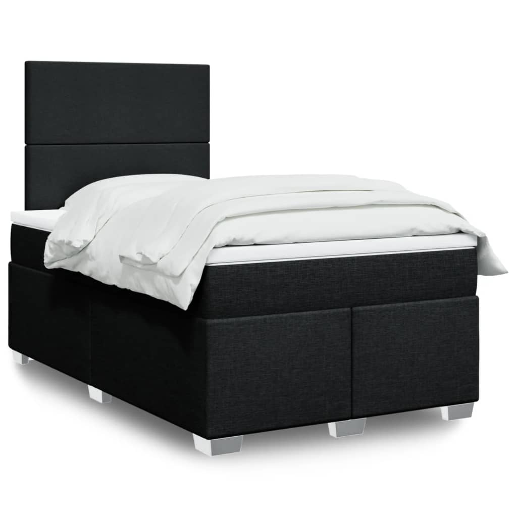Boxspring met matras stof zwart 120x190 cm is nu te koop bij PeponiXL, paradijselijk wonen!