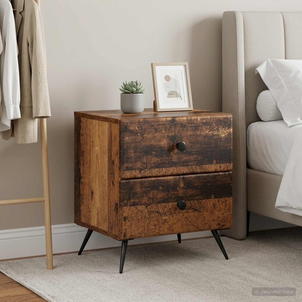 Nachtkastje 2 pcs Oud hout 43 x 34,5 x 47,5 cm Bewerkt hout is nu te koop bij PeponiXL, paradijselijk wonen!