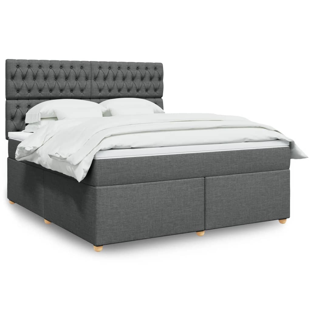 Boxspring met matras stof donkergrijs 180x200 cm is nu te koop bij PeponiXL, paradijselijk wonen!