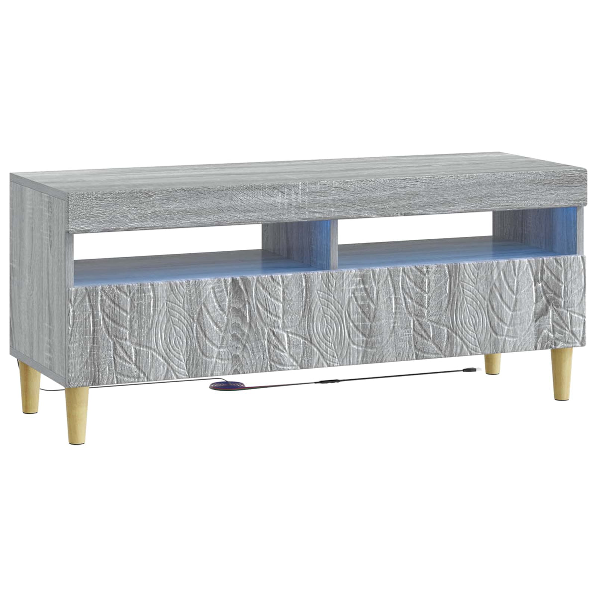 LED tv-meubel Grijs Sonoma Bewerkt hout is nu te koop bij PeponiXL, paradijselijk wonen!