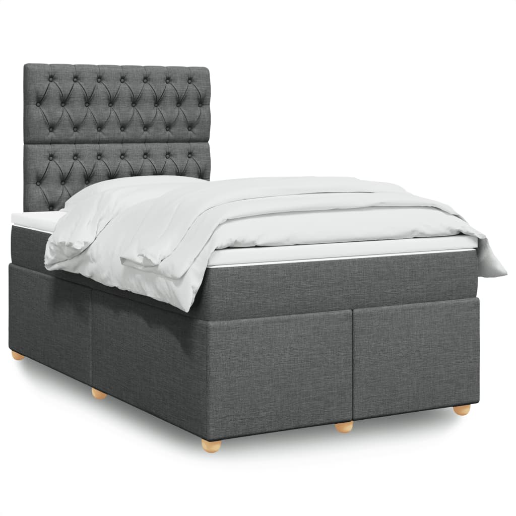 Boxspring met matras stof donkergrijs 120x190 cm is nu te koop bij PeponiXL, paradijselijk wonen!