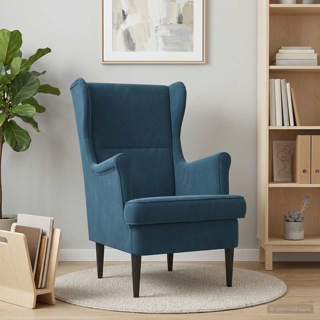 Fauteuil Blauw Fluweel is nu te koop bij PeponiXL, paradijselijk wonen!
