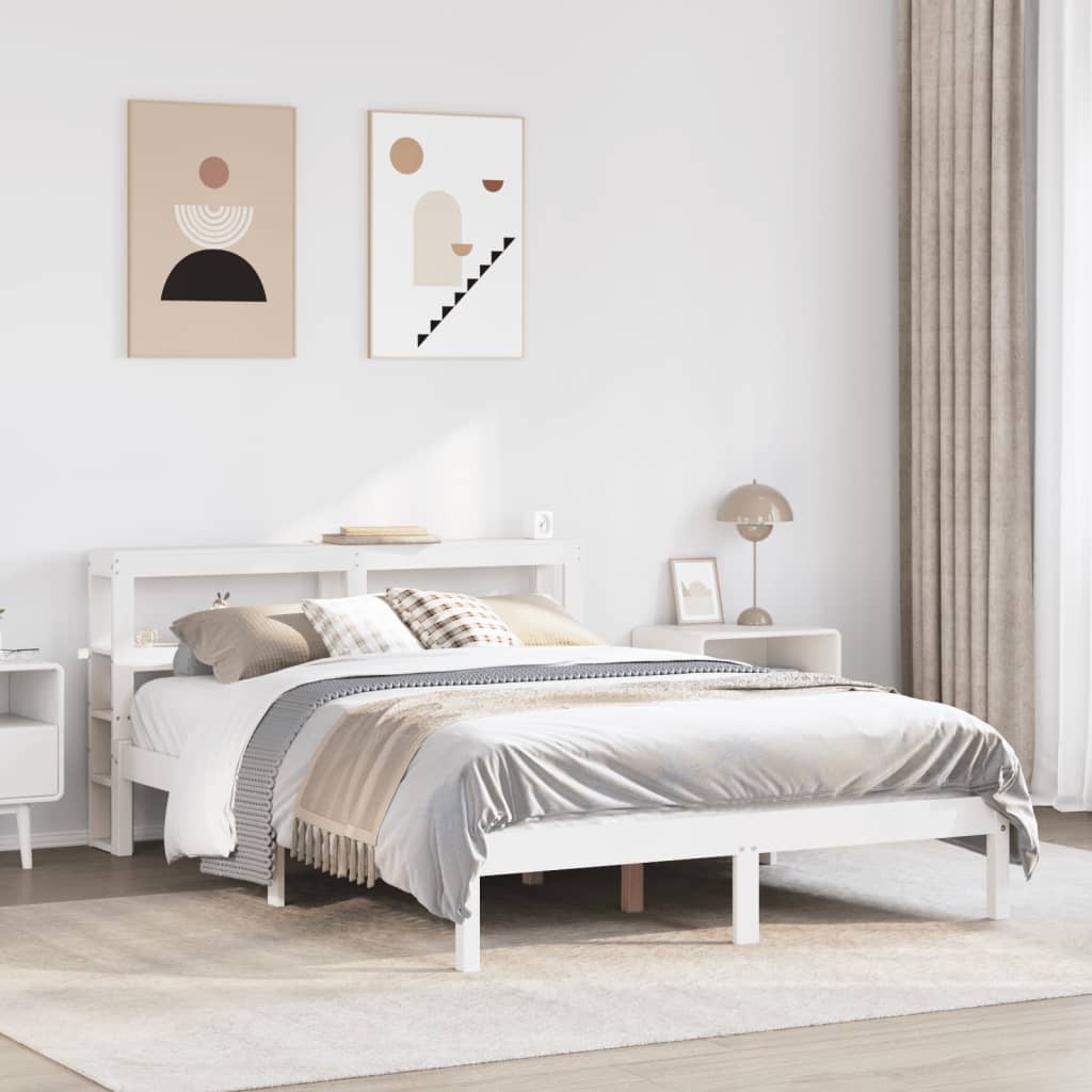 Bedframe zonder matras massief grenenhout wit 120x190 cm is nu te koop bij PeponiXL, paradijselijk wonen!