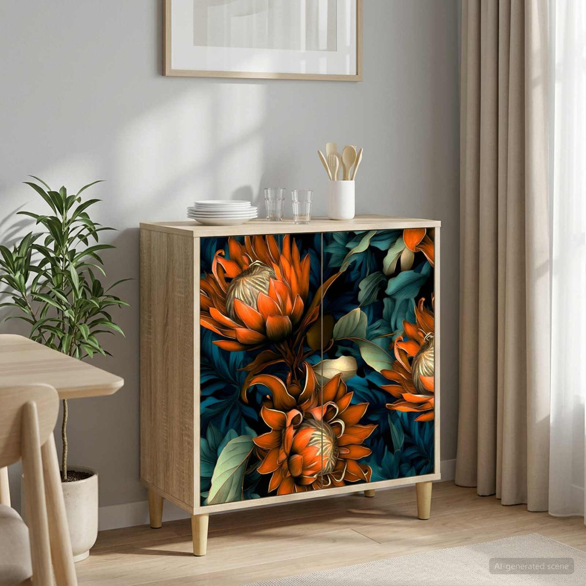 Dressoir LOCHEM Sonoma 69 x 33 x 75 cm Bewerkt hout is nu te koop bij PeponiXL, paradijselijk wonen!