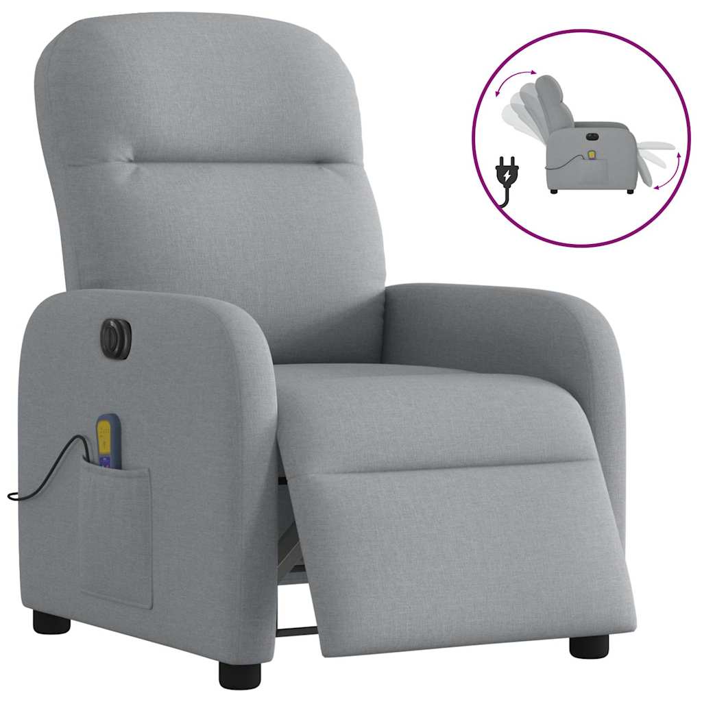 Massagestoel elektrisch verstelbaar stof lichtgrijs is nu te koop bij PeponiXL, paradijselijk wonen!
