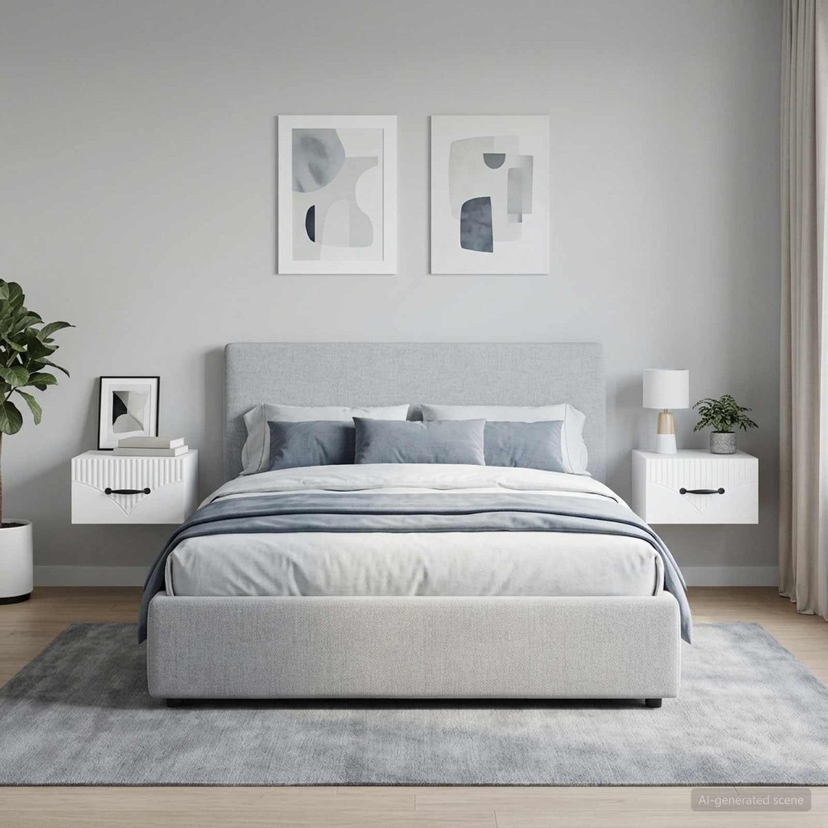Wandbeugel Bedkast 2 pcs Hoogglans Wit 34,5 x 33 x 20 cm is nu te koop bij PeponiXL, paradijselijk wonen!