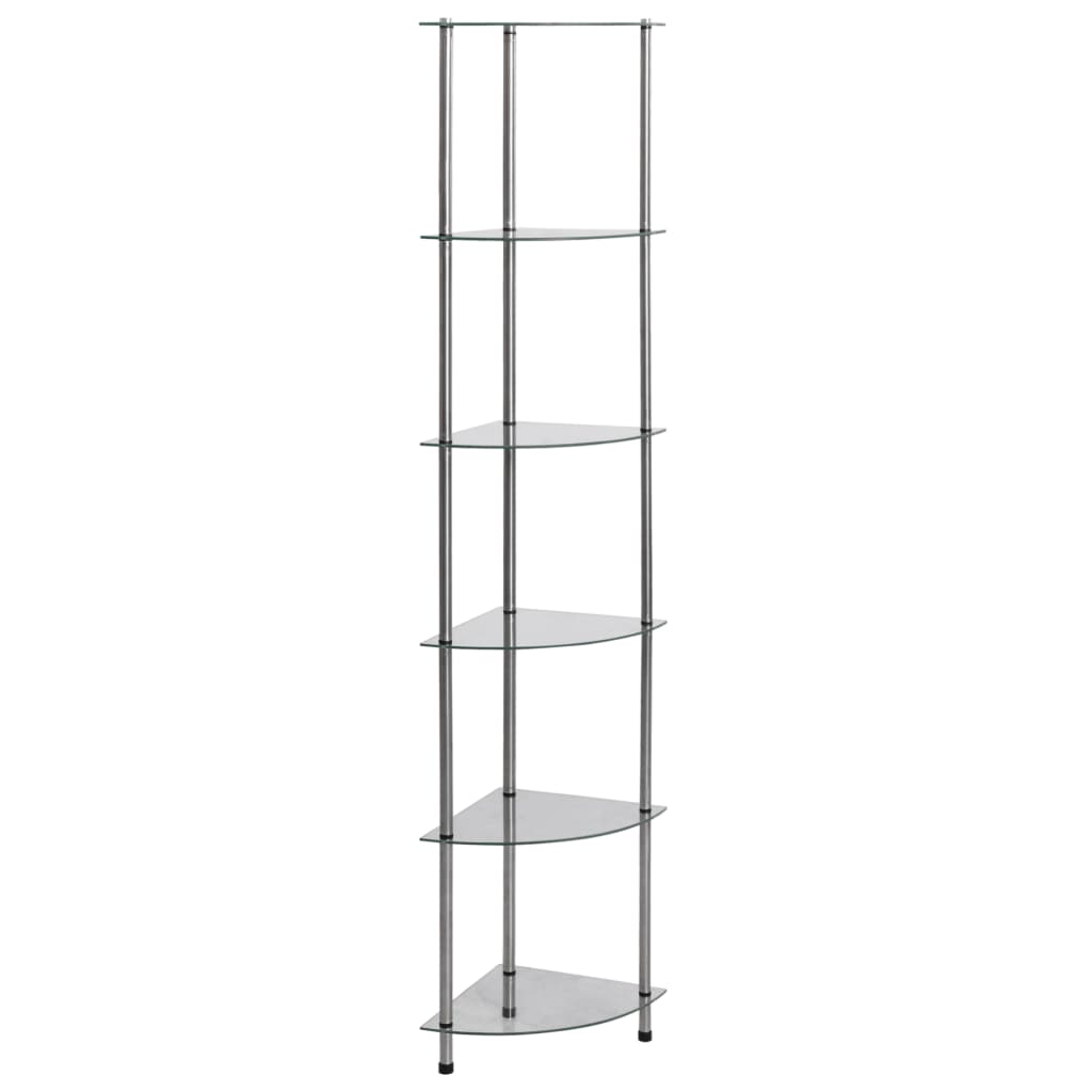Kastje 6-laags 30x30x160 cm gehard glas transparant is nu te koop bij PeponiXL, paradijselijk wonen!