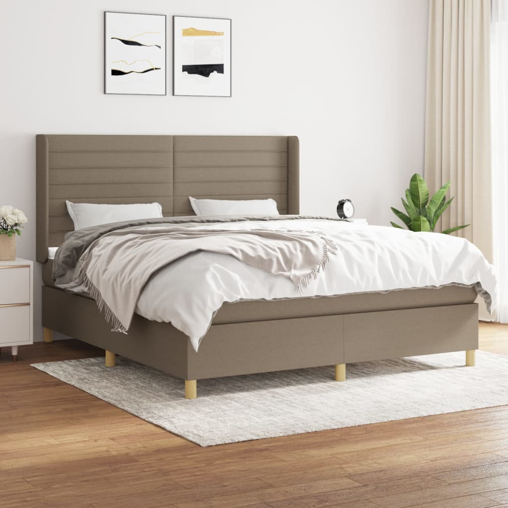 Boxspring met matras stof taupe 160x200 cm is nu te koop bij PeponiXL, paradijselijk wonen!