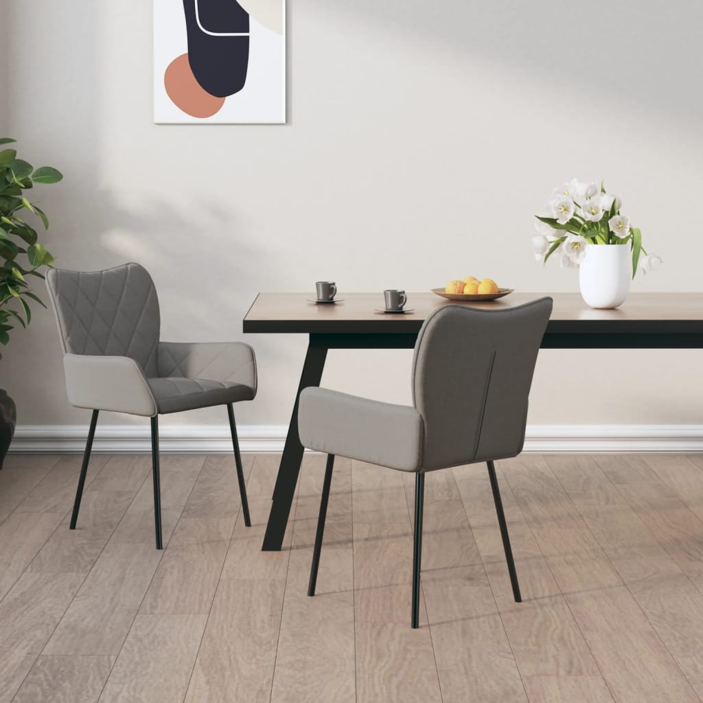 Eetkamerstoelen 2 st stof lichtgrijs is nu te koop bij PeponiXL, paradijselijk wonen!