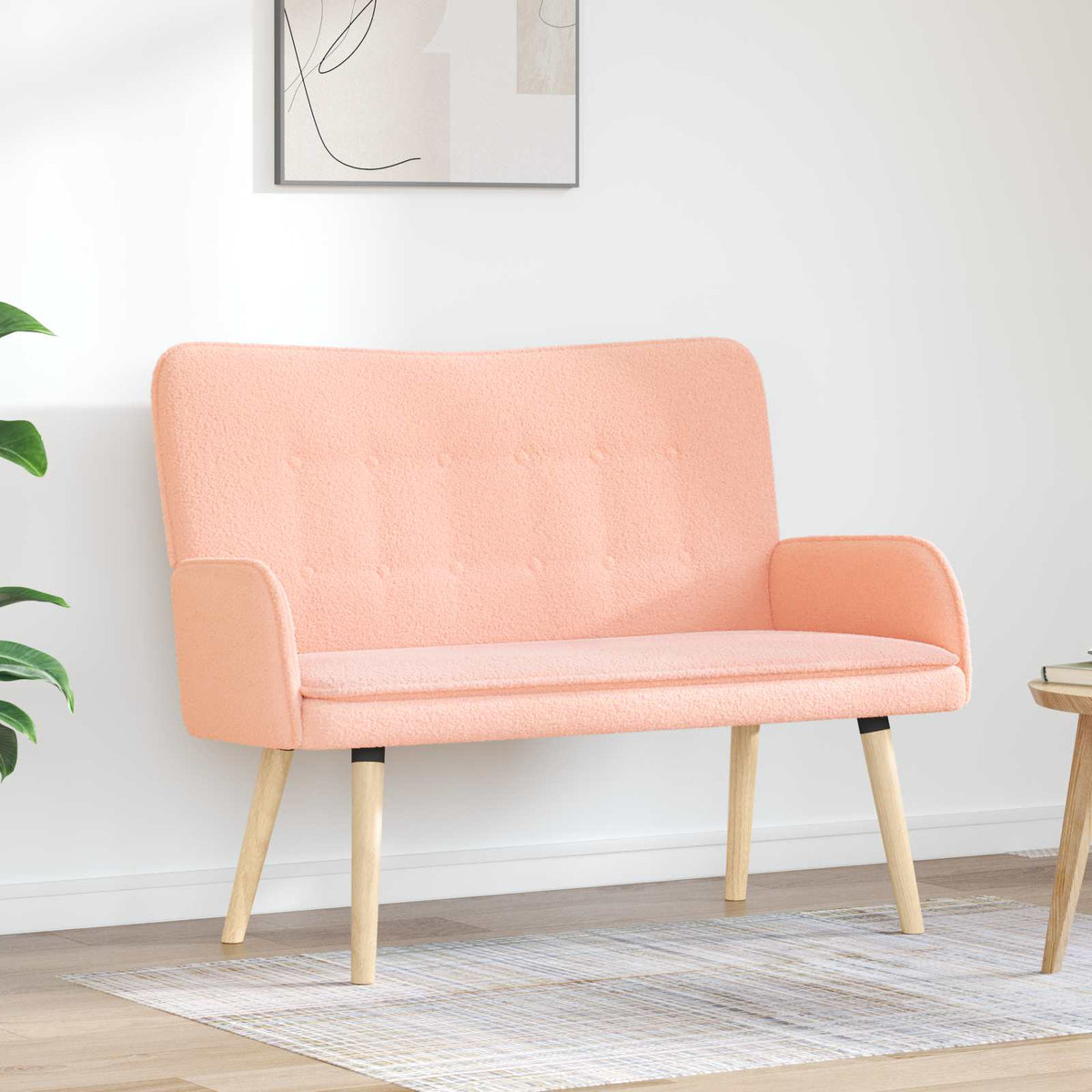 2-Zits Sofa Roze 115 x 61 x 87 cm Bouclé is nu te koop bij PeponiXL, paradijselijk wonen!