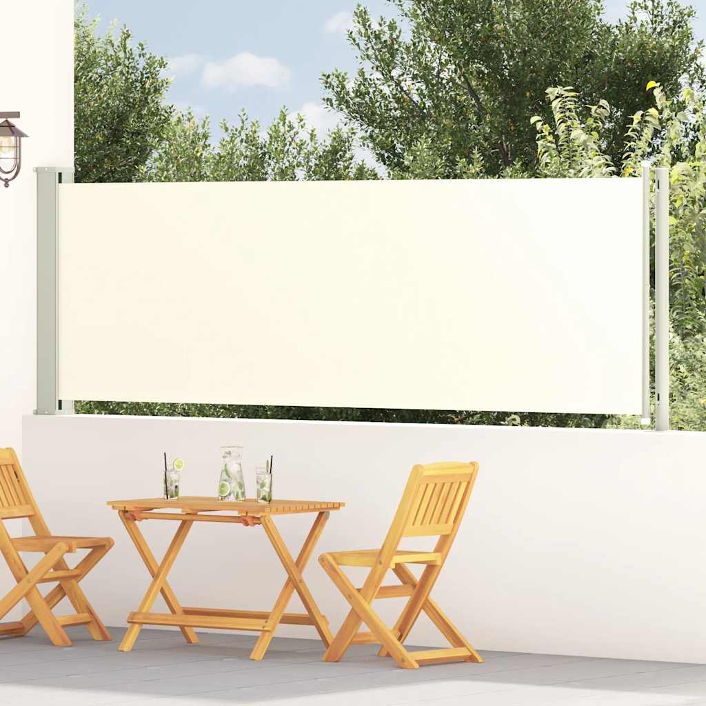 Tuinscherm uittrekbaar 117x600 cm crèmekleurig is nu te koop bij PeponiXL, paradijselijk wonen!