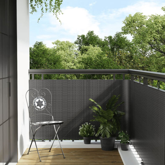 Balkonscherm 300x80 cm poly rattan antracietkleurig is nu te koop bij PeponiXL, paradijselijk wonen!