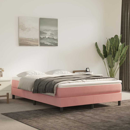 Pocketveringmatras medium 140x220x20 cm fluweel roze is nu te koop bij PeponiXL, paradijselijk wonen!