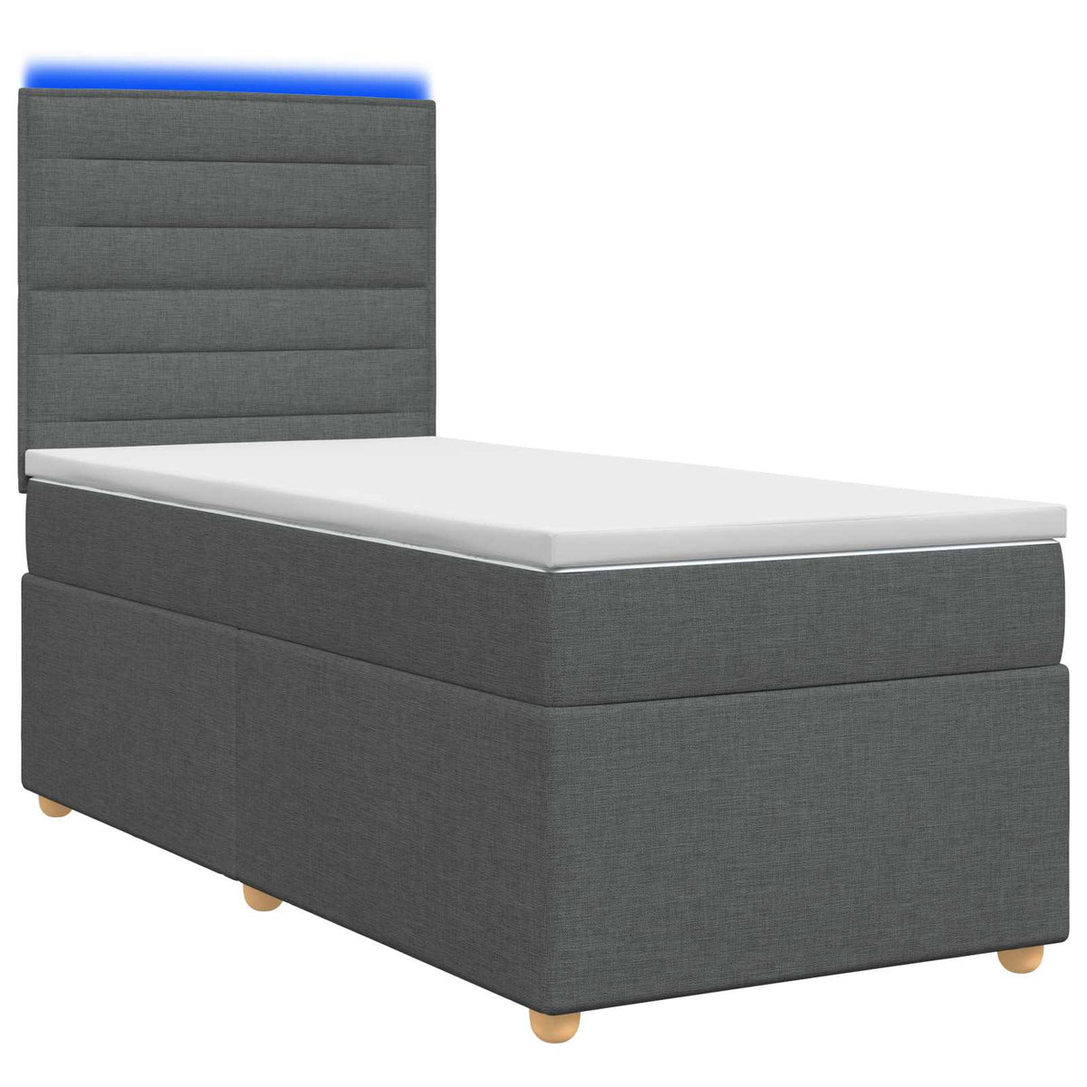 Boxspringbed met matras Donkergrijs 90 x 190 cm Stof is nu te koop bij PeponiXL, paradijselijk wonen!
