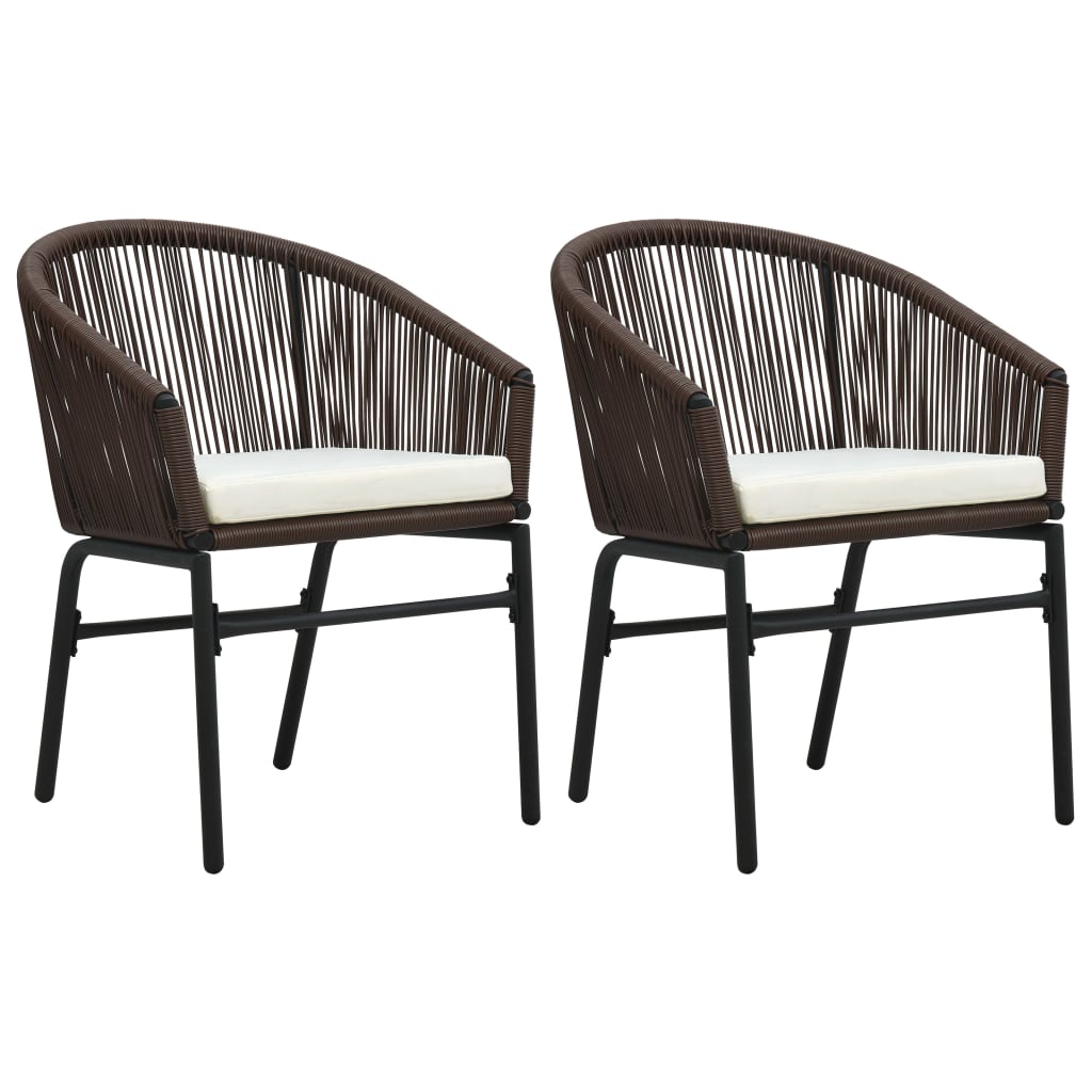 Tuinstoelen 2 st PE-rattan bruin is nu te koop bij PeponiXL, paradijselijk wonen!