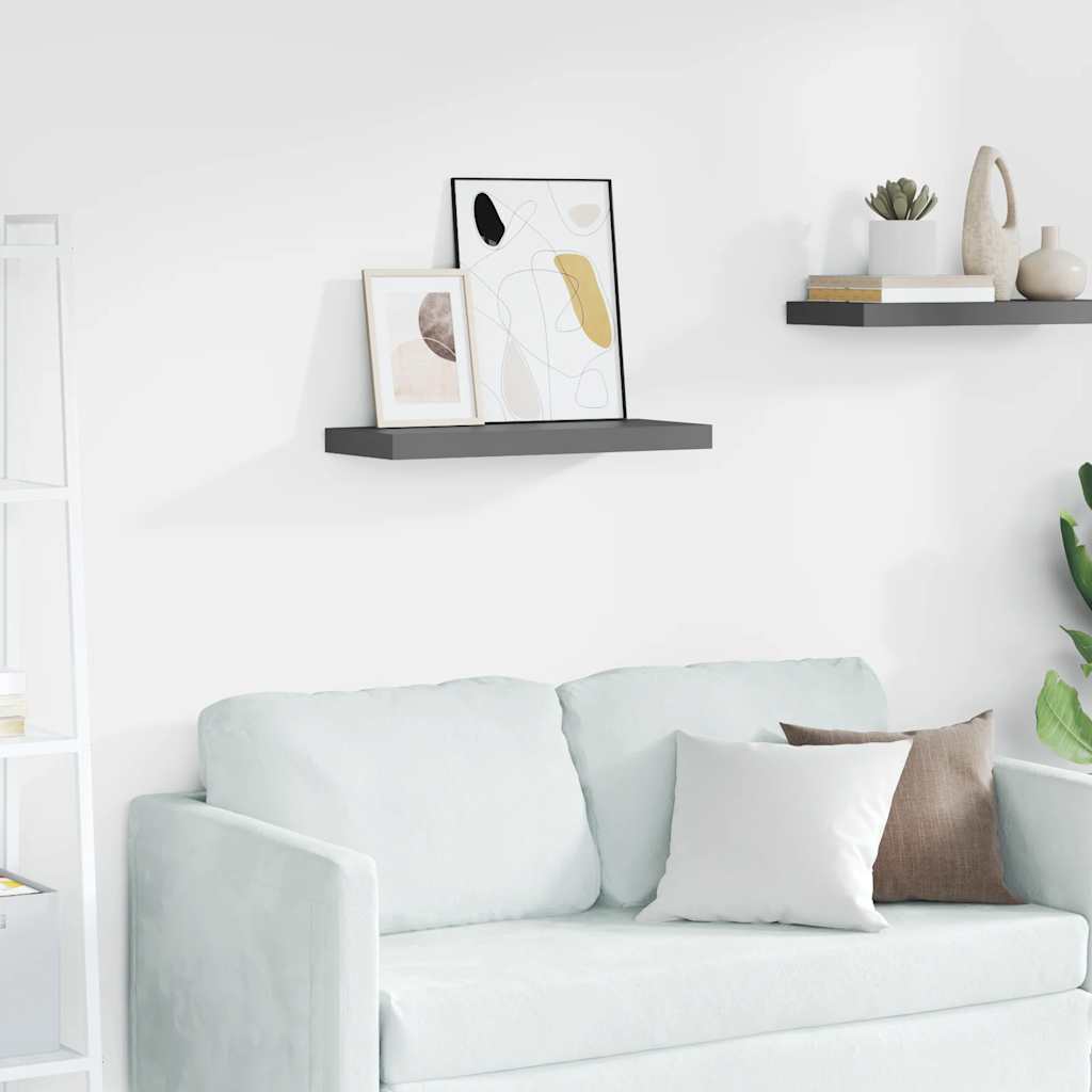 Wandschap zwevend 60x23,5x3,8 cm MDF hoogglans grijs is nu te koop bij PeponiXL, paradijselijk wonen!