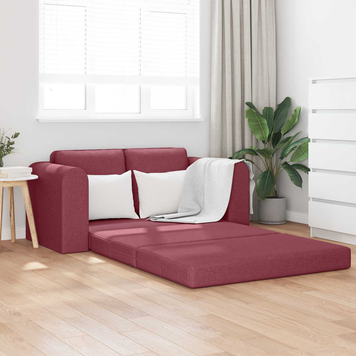 Slaapbank 60cm Wijnrood Stof is nu te koop bij PeponiXL, paradijselijk wonen!