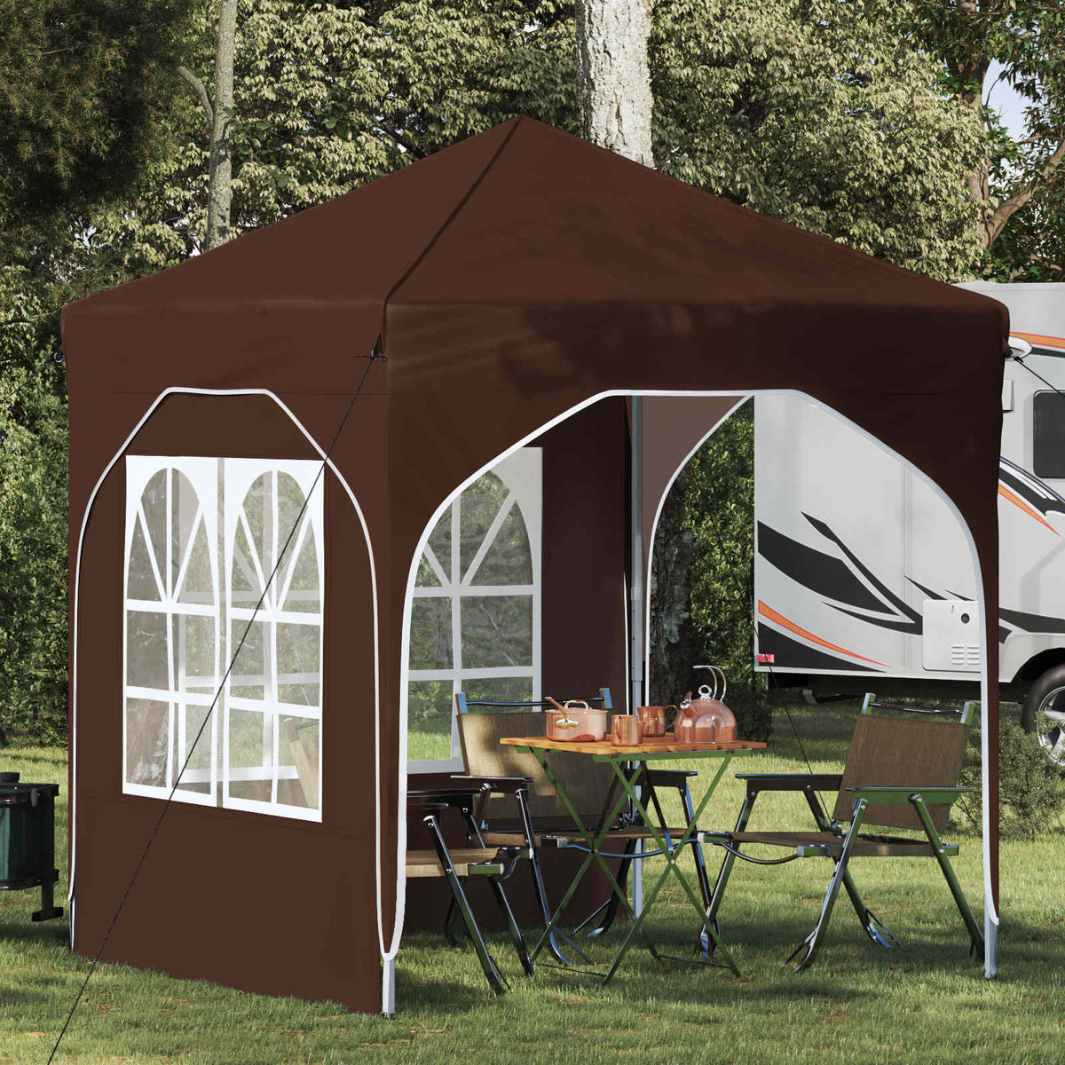Pop-up Feesttent 192 x 192 x 245 cm Bruin is nu te koop bij PeponiXL, paradijselijk wonen!