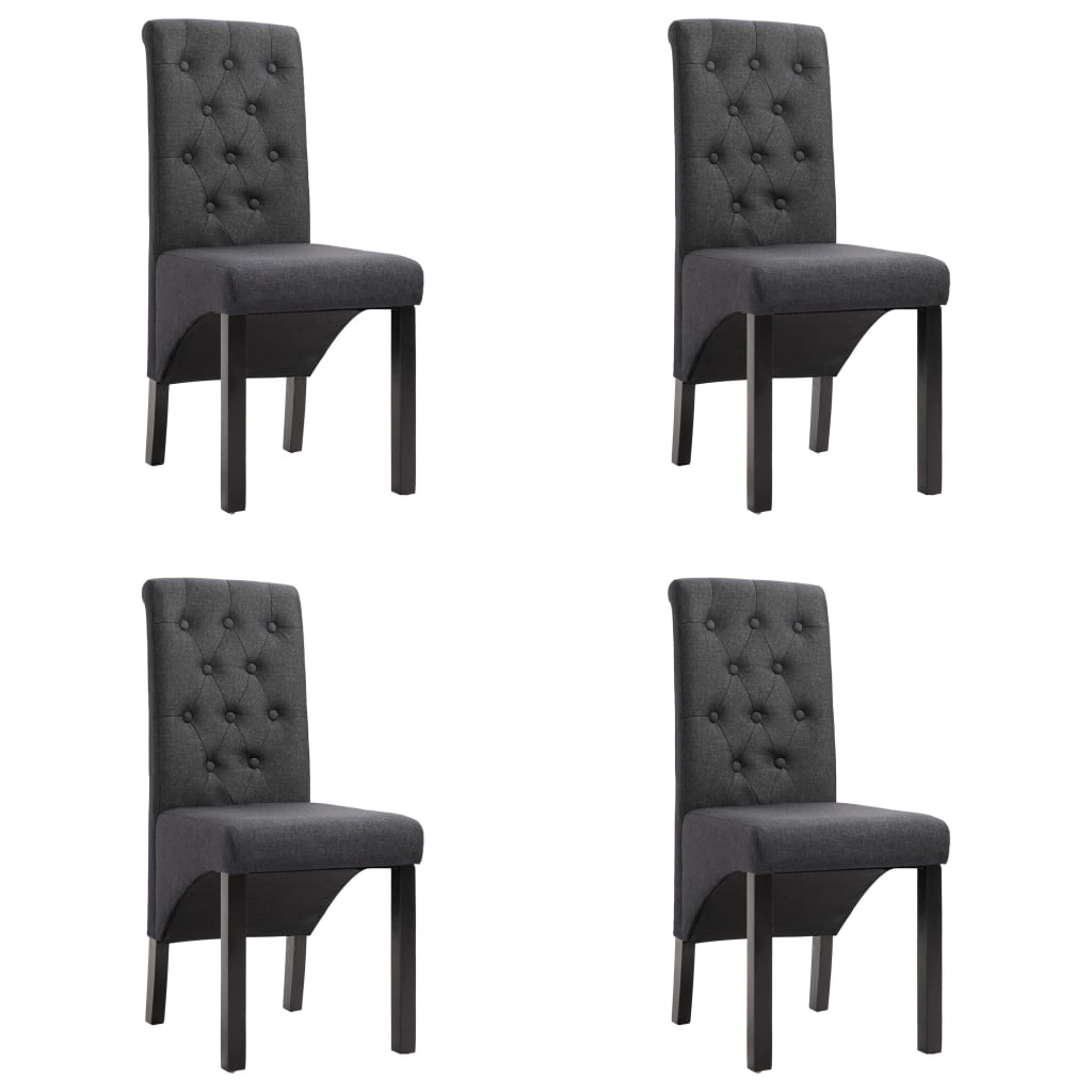 Eetkamerstoelen 4 st stof donkergrijs is nu te koop bij PeponiXL, paradijselijk wonen!