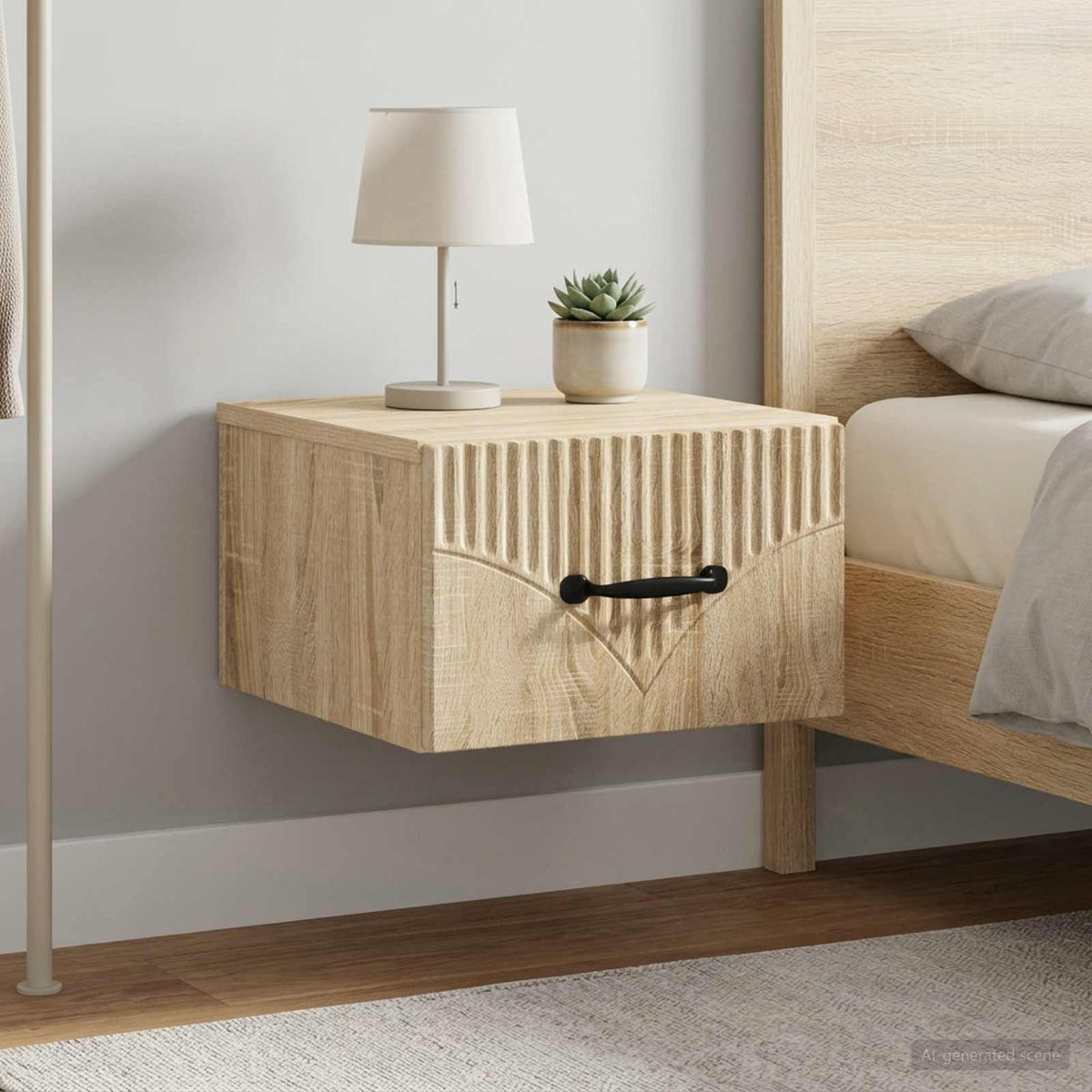 Wandbeugel Bedkast 2 pcs Sonoma Eiken 34,5 x 33 x 20 cm is nu te koop bij PeponiXL, paradijselijk wonen!