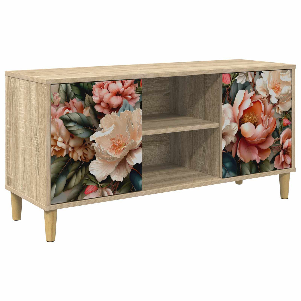 Tv-meubel BORNE 102 x 33 x 50 cm Sonoma Bewerkt hout is nu te koop bij PeponiXL, paradijselijk wonen!
