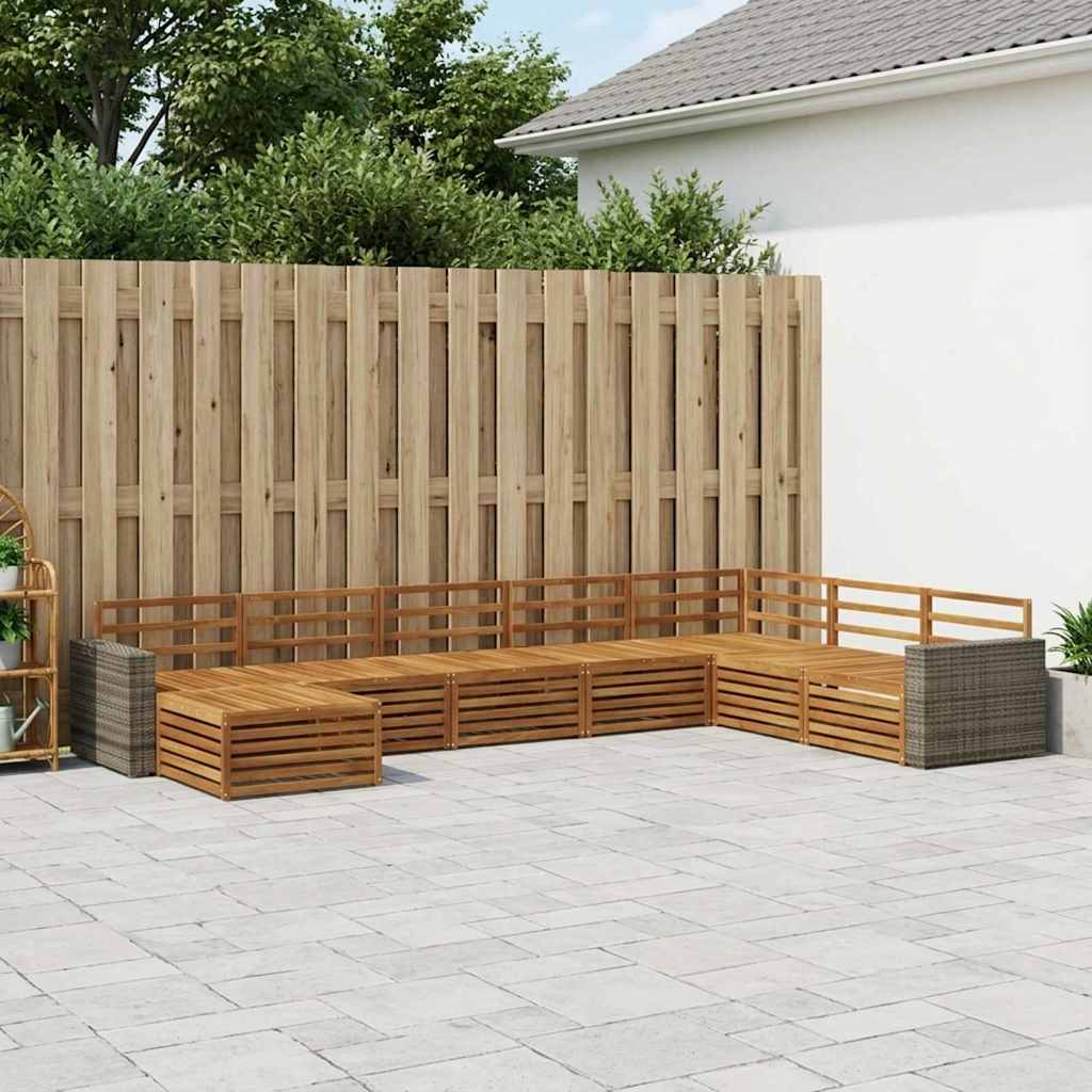 Buiten bankenset 8 pcs Naturel is nu te koop bij PeponiXL, paradijselijk wonen!