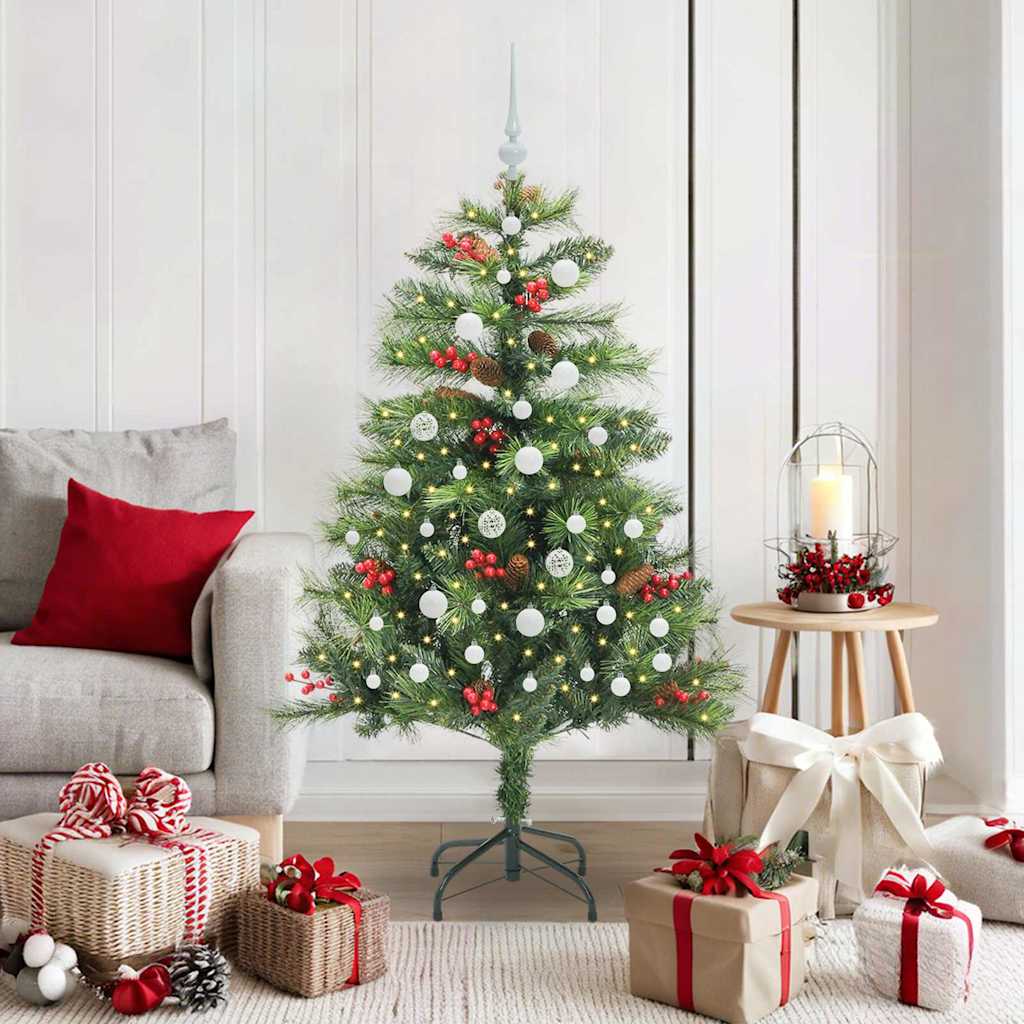Kunstkerstboom met LED -striplichten Groen 150 cm PVC en Metaal is nu te koop bij PeponiXL, paradijselijk wonen!