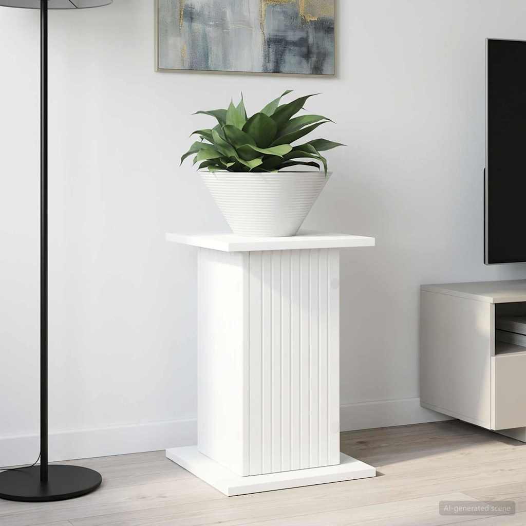 Plantenstandaard Wit 30,5 x 30 x 43 cm Bewerkt hout is nu te koop bij PeponiXL, paradijselijk wonen!