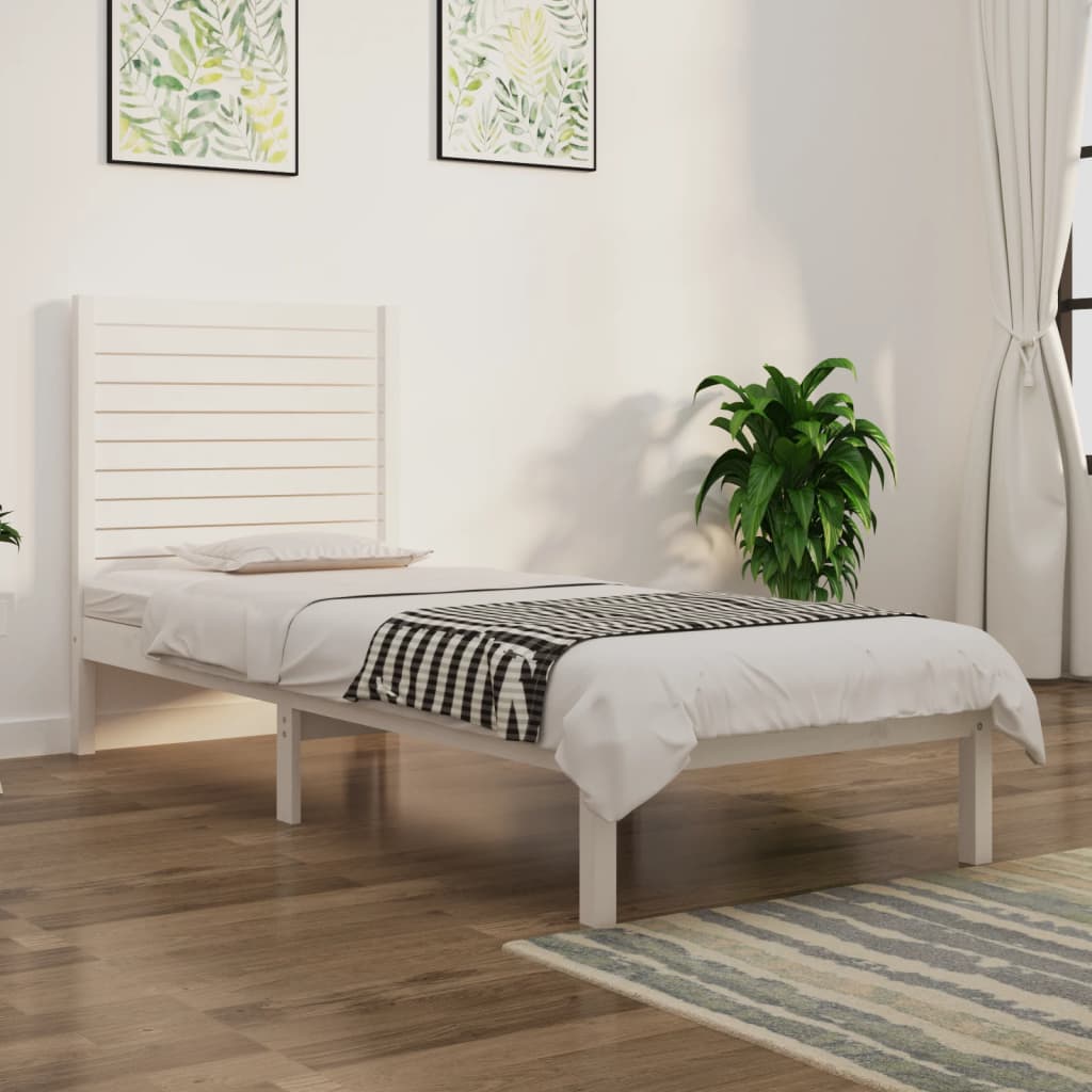 Bedframe massief hout wit 90x190 cm is nu te koop bij PeponiXL, paradijselijk wonen!
