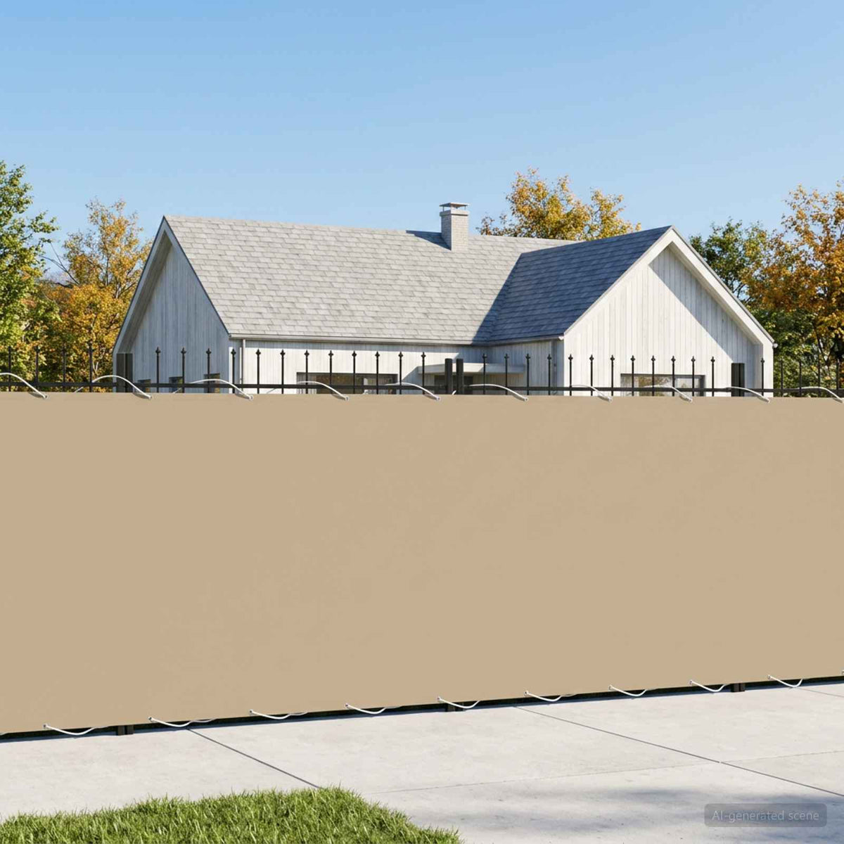 Balkon Privacy Scherm 200 x 500 cm Stof met PU-coating Beige is nu te koop bij PeponiXL, paradijselijk wonen!