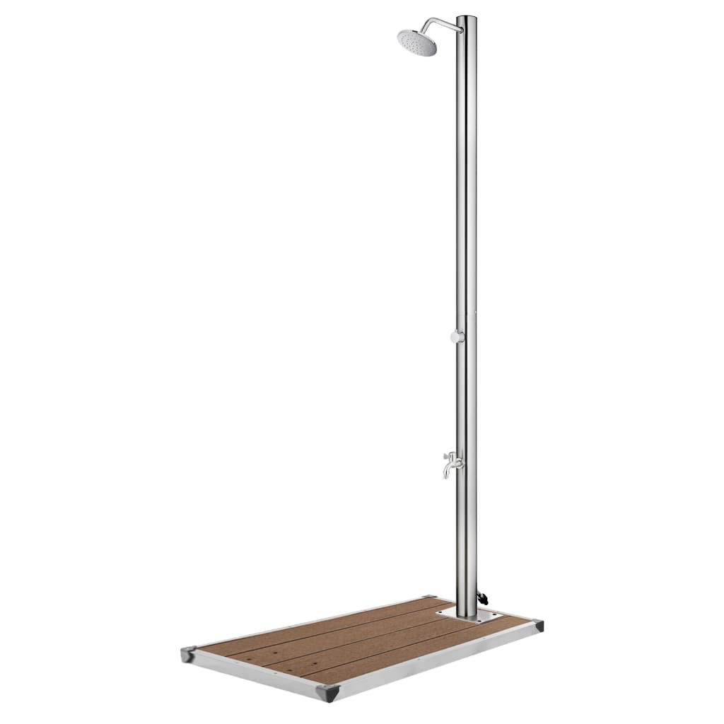 Buitendouche met bruine basis 220 cm roestvrij staal is nu te koop bij PeponiXL, paradijselijk wonen!
