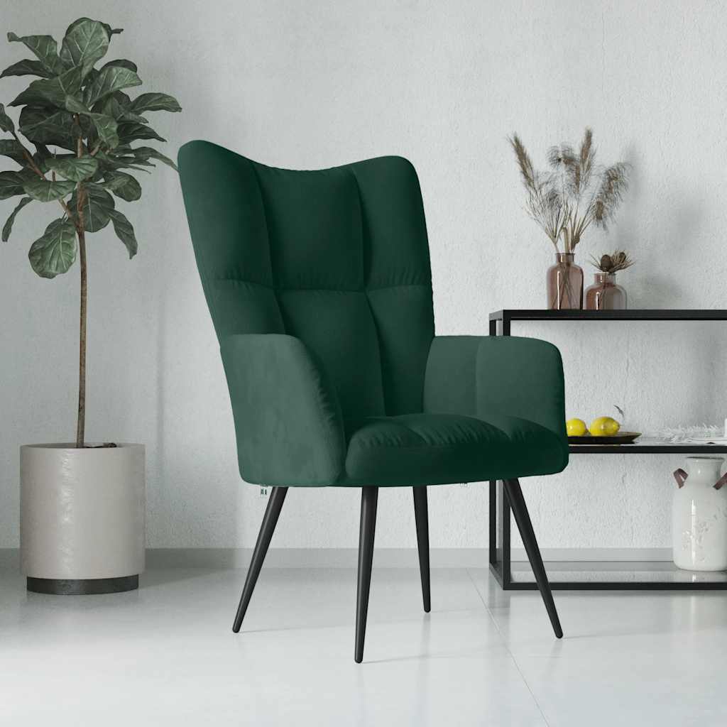 Relaxstoel fluweel donkergoen is nu te koop bij PeponiXL, paradijselijk wonen!