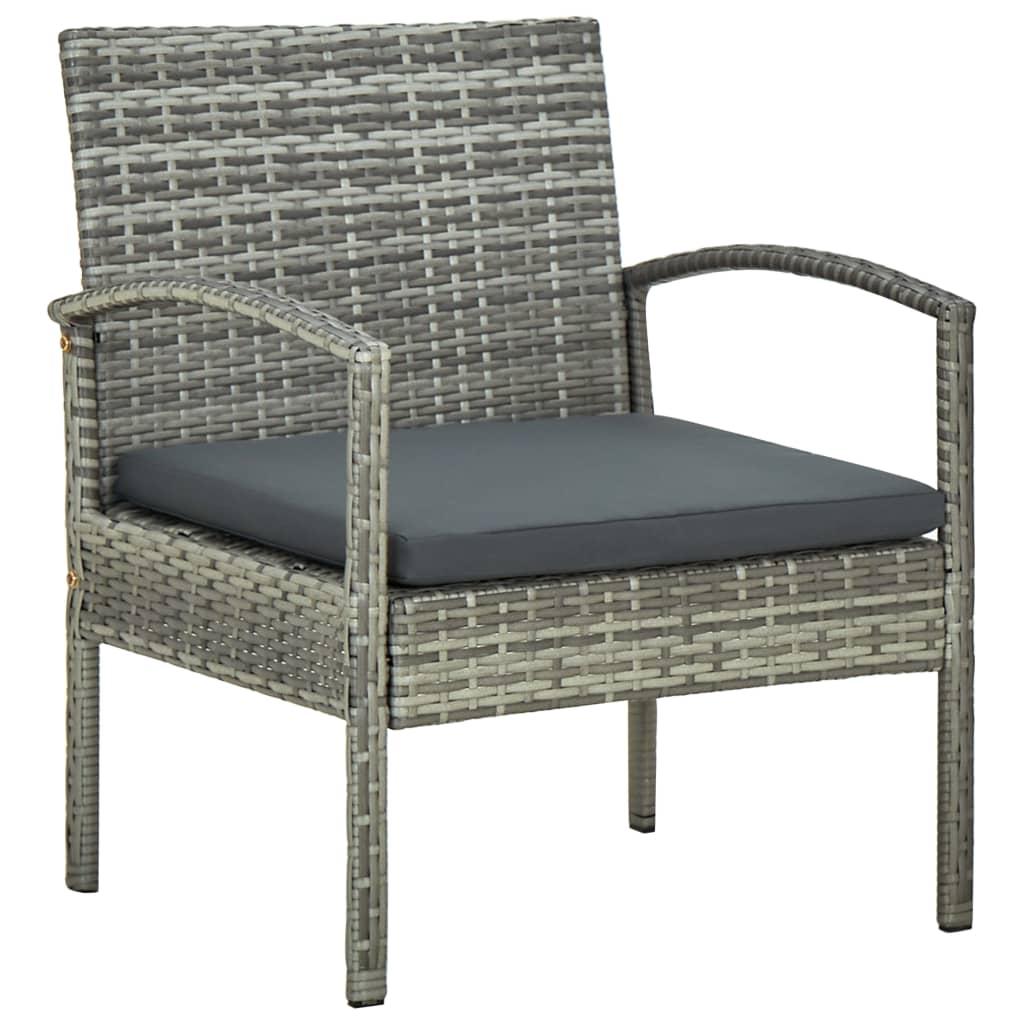 Tuinstoel met kussen poly rattan grijs is nu te koop bij PeponiXL, paradijselijk wonen!