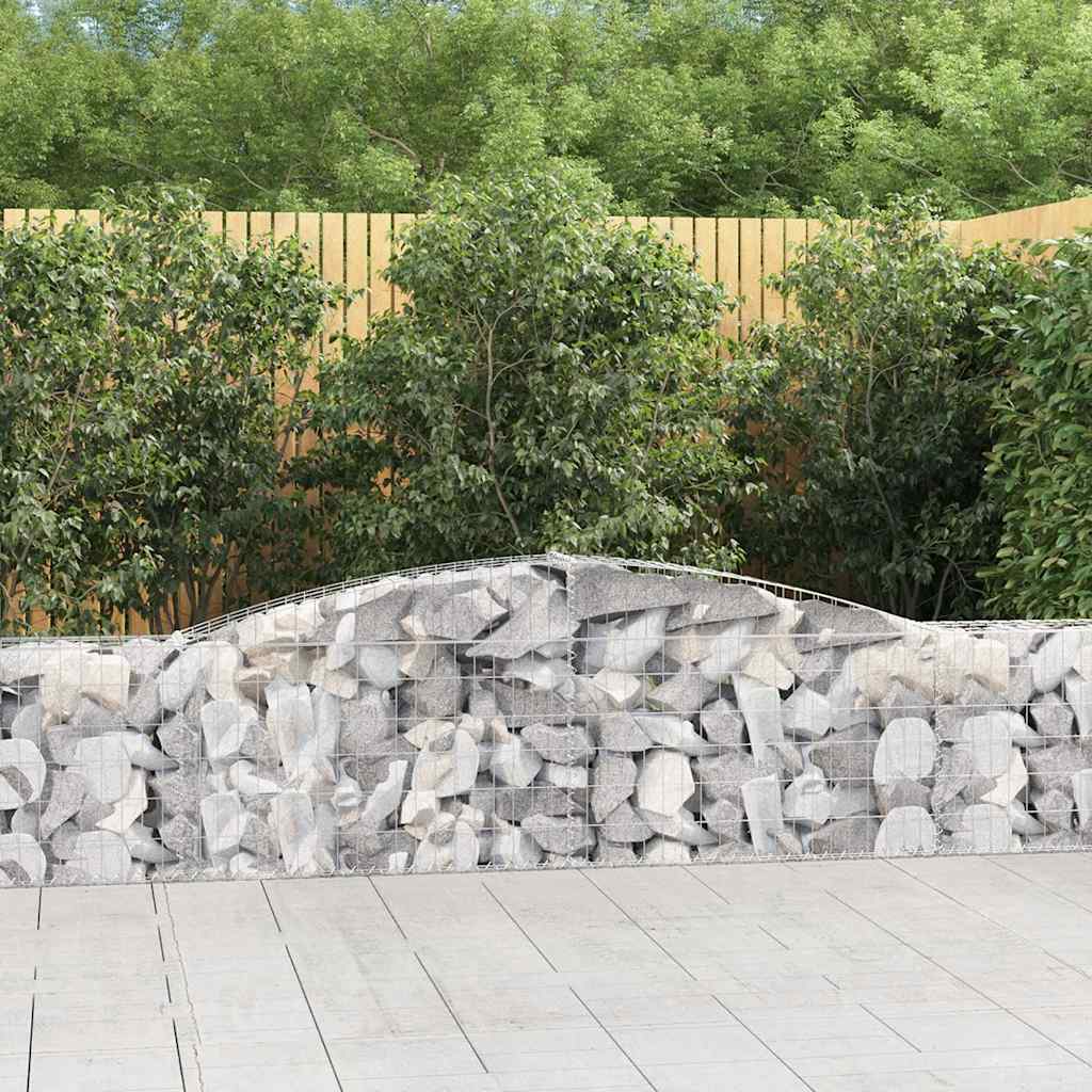 Schanskorven 4 st gewelfd 400x30x60/80 cm ijzer is nu te koop bij PeponiXL, paradijselijk wonen!