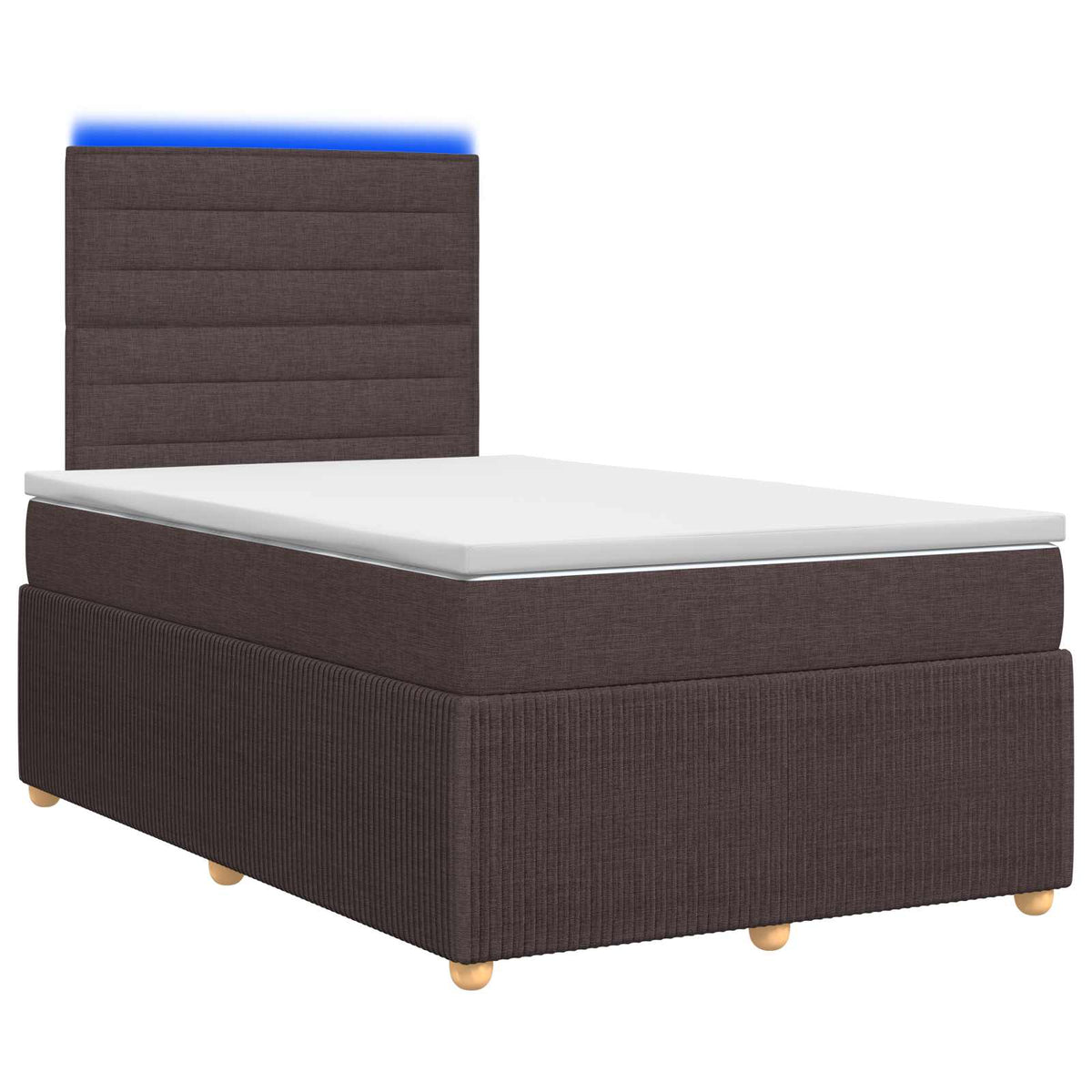 LED Boxspring Bed met Matras Donkerbruin 120 x 190 cm Stof is nu te koop bij PeponiXL, paradijselijk wonen!